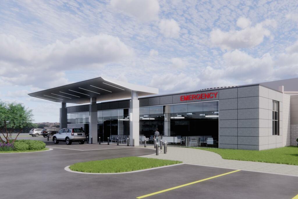 Northwest Hospital Emergency Dept. Modernization - Front view from corner