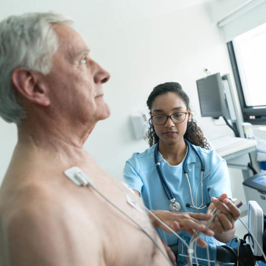 Patient receiving a cardiovascular test Patient receiving a cardiovascular test