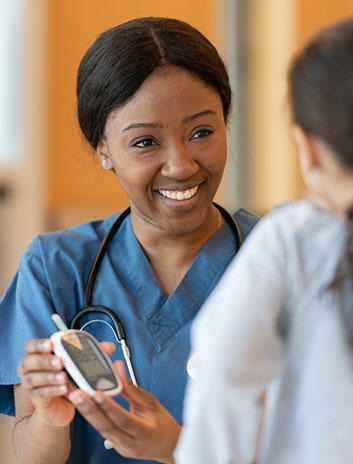 Doctor with a diabetes patient Doctor with a diabetes patient