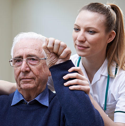 Patient getting post stroke rehab Patient getting post stroke rehab