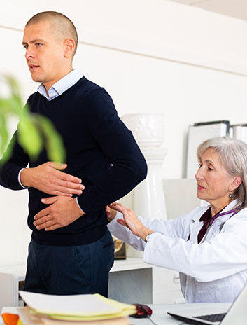 Patient visiting a dialysis center for a nephrology visit