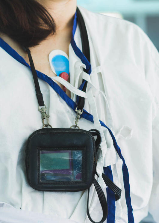 Cardiovascular doctor with a test kit
